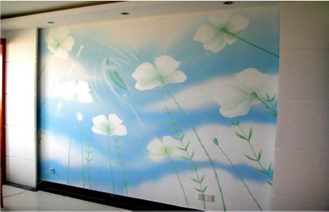 资阳画墙绘怎么画好白云的蓬松感?