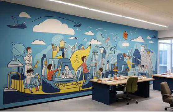 资阳办公室墙绘的特点。