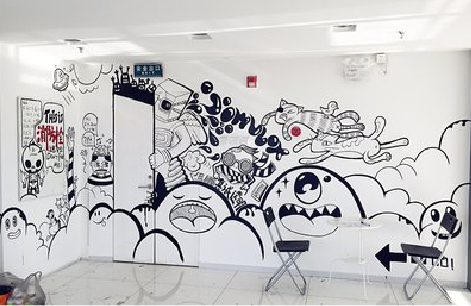 资阳手绘墙并非传统涂鸦。